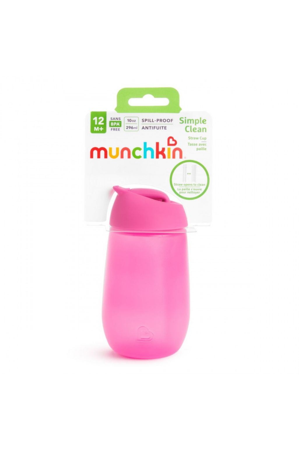 Munchkin Κύπελλο με καλαμάκι Simple Clean Pink