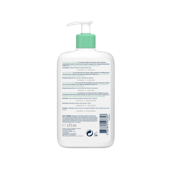 CeraVe Foaming Cleanser Αφρίζον Gel Καθαρισμού για Πρόσωπο και Σώμα 473ml