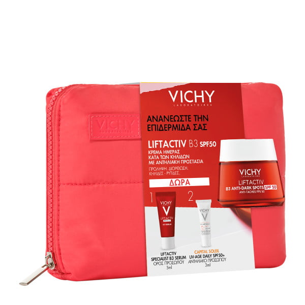 Vichy Promo Liftactiv B3 Specialist spf50 50ml ΔΩΡΟ Liftactiv Specialist B3 Serum 5ml & Capital Soleil UV Age Daily spf 50+ 3ml