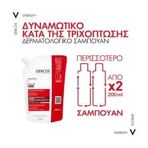 Vichy Dercos Energy+ δυναμωτικό σαμπουάν κατά της τριχόπτωσης Οικολογική Συσκευασία Refill 500ml - Εικόνα 5