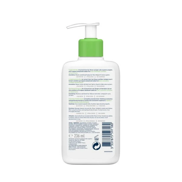 CeraVe Hydrating Cleanser Ενυδατική Μη Αφρίζουσα Κρέμα Καθαρισμού για Πρόσωπο και Σώμα 236ml