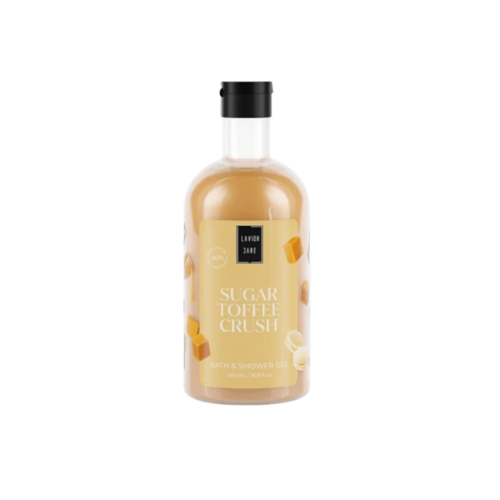 Lavish Care  Bodycare Butter Caramel Shower Gel 500ml & Hand&Body Cream 300 & Body Scrub 250ml & Neseser