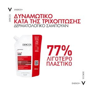 Vichy Dercos Energy+ δυναμωτικό σαμπουάν κατά της τριχόπτωσης Οικολογική Συσκευασία Refill 500ml - Εικόνα 4