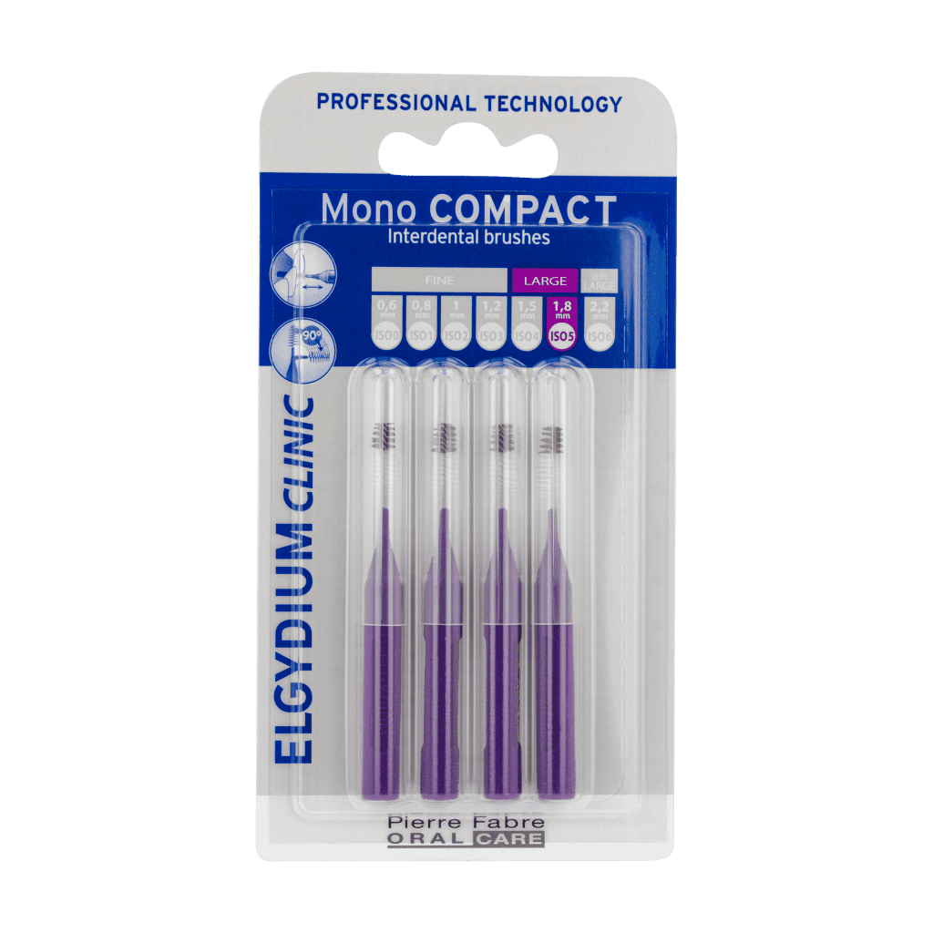ELGYDIUM CLINIC Mono Compact Μωβ (0,8) - Μεσοδόντια βουρτσάκια 4un