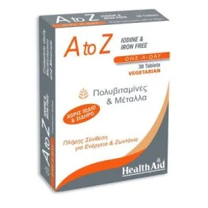 Health Aid A to Z Iodine & Iron Free 30tab