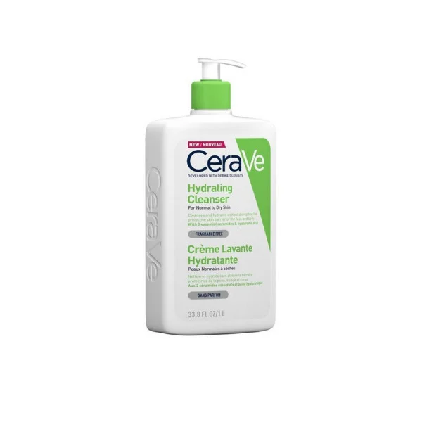 CeraVe Hydrating Cleanser Ενυδατική Μη Αφρίζουσα Κρέμα Καθαρισμού για Πρόσωπο και Σώμα με Υαλουρονικό Οξύ, Ceramides και Γλυκερίνη 1LT