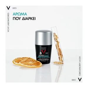 Vichy Homme Invisible Anti-Stain - Anti Irritation Roll-On Αποσμητικό - Εικόνα 3