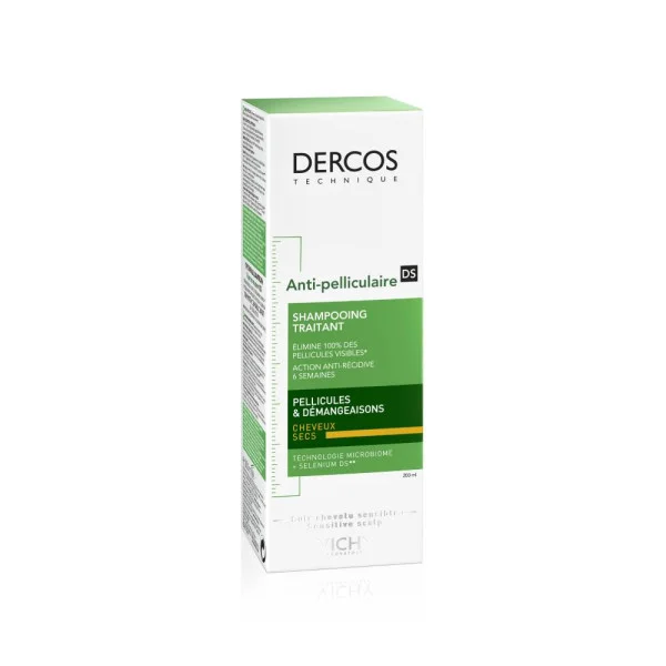 Vichy DERCOS Anti-Dandruff DS Σαμπουάν κατά της ξηροδερμίας, της πιτυρίδας και του κνησμού για ξηρά μαλλιά 200ml