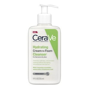 CeraVe Hydrating Cream-to-Foam Cleanser Για Καθαρισμό Και Ντεμακιγιάζ Προσώπου 236ml