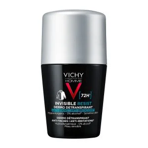 Vichy Homme Invisible Anti-Stain - Anti Irritation Roll-On Αποσμητικό