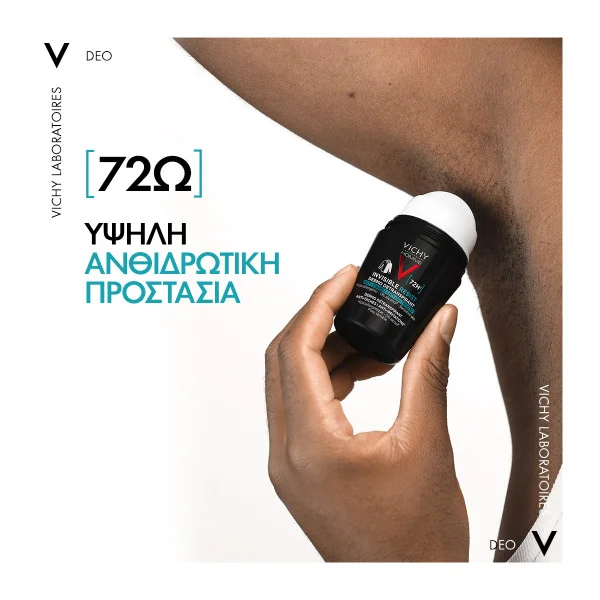 Vichy Homme Invisible Anti-Stain - Anti Irritation Roll-On Αποσμητικό