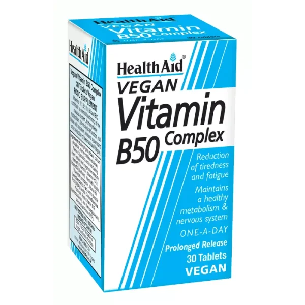 Health Aid Vitamin B50 Complex vegan 30 tabs