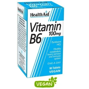 Health Aid Vitamin B6 100 mg vegan 90 tabs