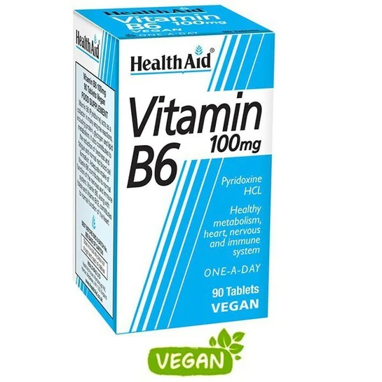 Health Aid Vitamin B6 100 mg vegan 90 tabs