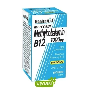 Health Aid Metcobin Methylcobalamin B12 1000 μg 60 sublingual tabs