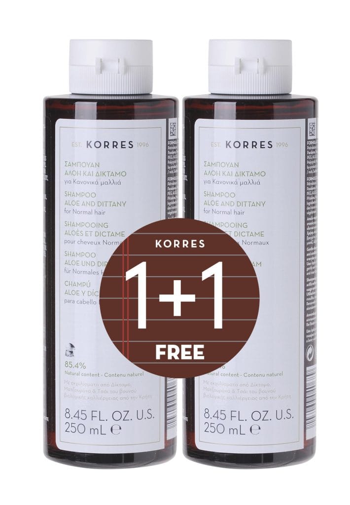 KORRES ΑΛΟΗ & ΔΙΚΤΑΜΟ Σαμπουάν 1+1