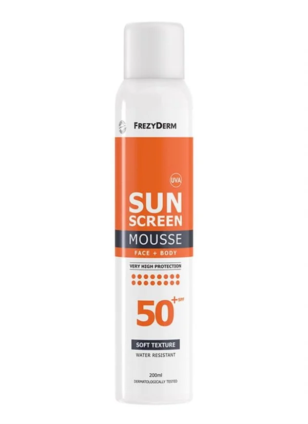 SUN SCREEN MOUSSE SPF 50+ Αντηλιακός αφρός πολύ υψηλής ηλιοπροστασίας