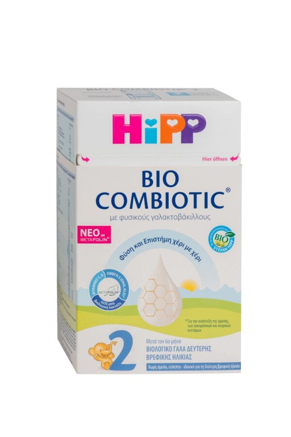 HIPP BIO COMBIOTIC Nο2-2ης ΒΡΕΦΙΚΗΣ ΗΛΙΚ. ΜΕ ΜΕΤΑFOLIN®  600gr