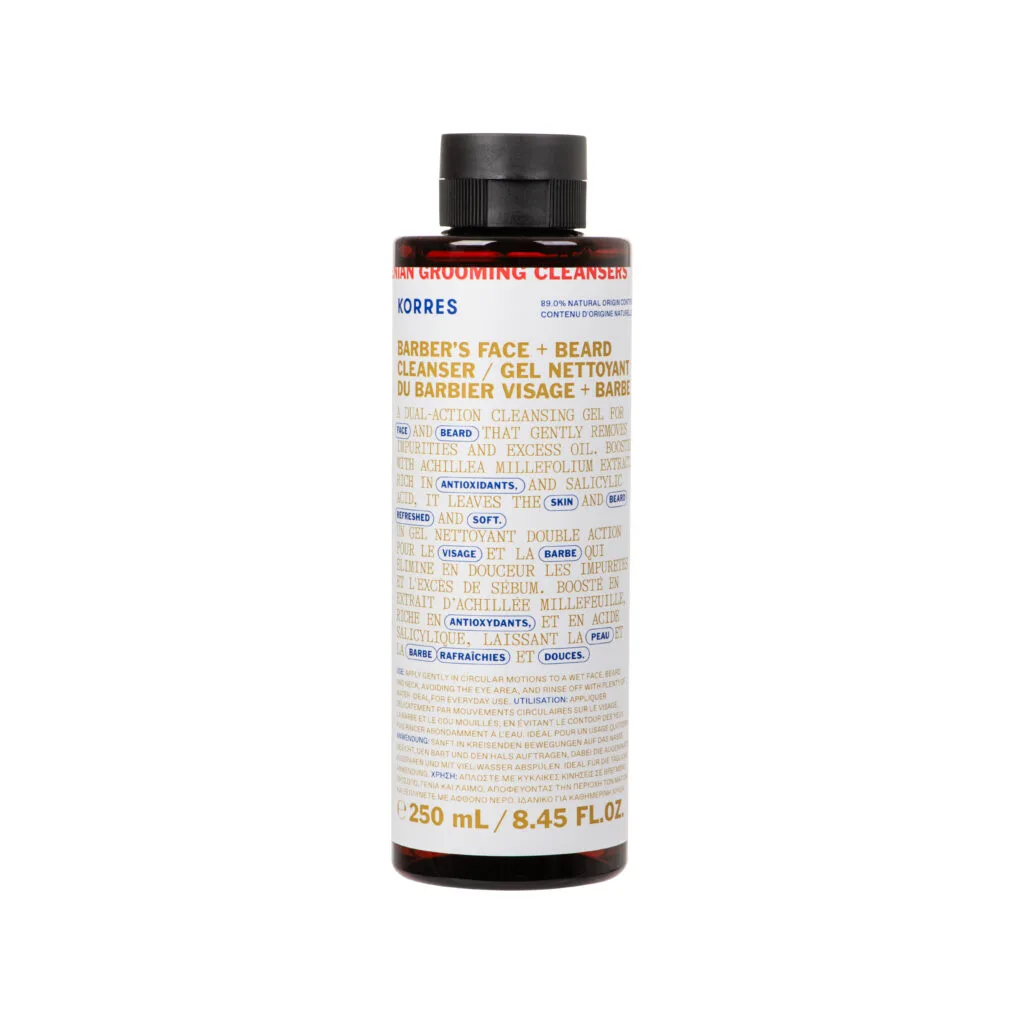 KORRES Athenian Grooming Δροσιστικό Gel Καθαρισμού για Πρόσωπο + Γένια 250ml