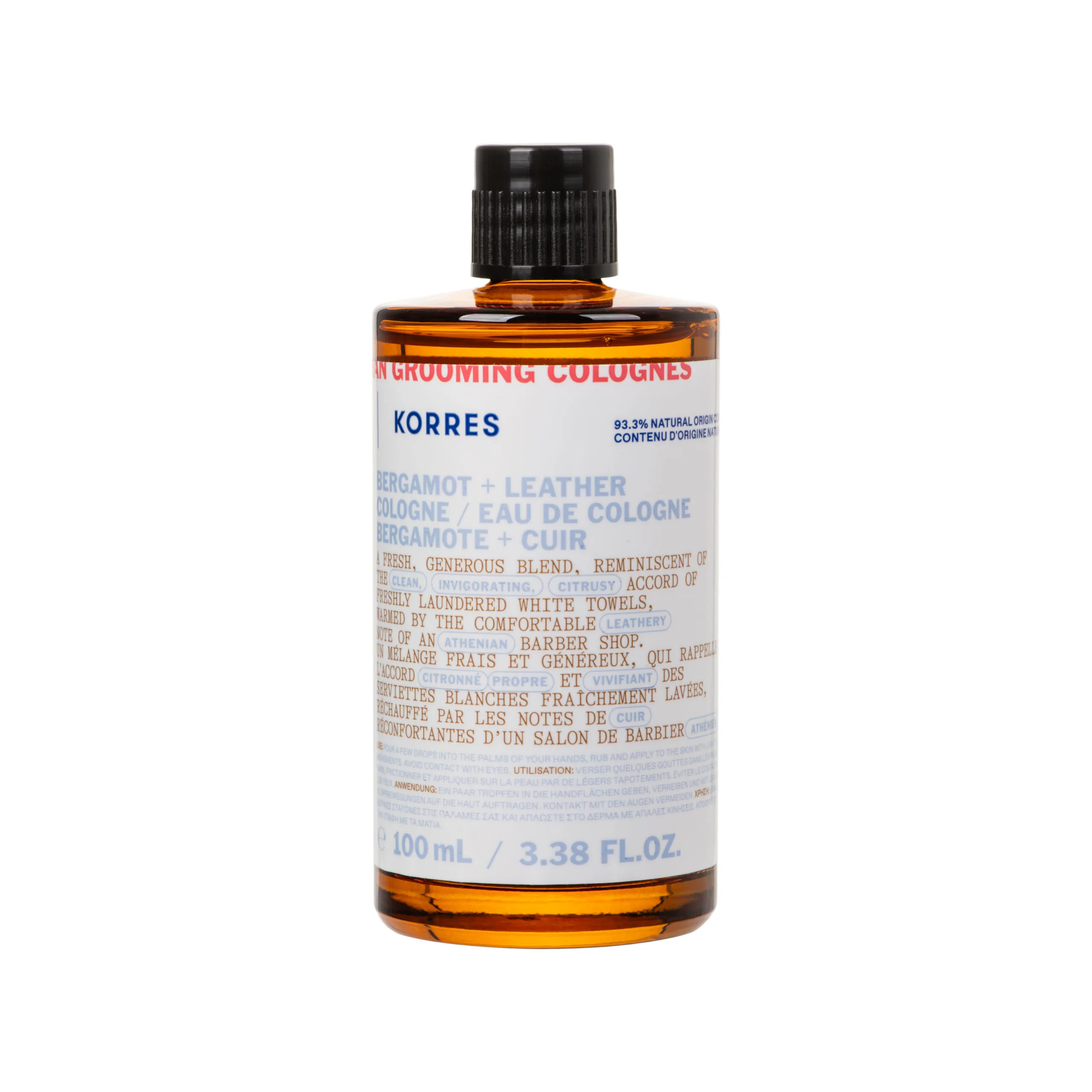 KORRES ​Athenian Grooming Περγαμόντο + Δέρμα Eau de Cologne 100ml