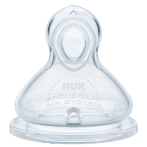 Βοηθάει τα μωρά να κάνουν τη μετάβαση, ώστε να πίνουν αυτόνομα: Η θηλή σιλικόνης NUK First Choice Plus με έλεγχο ροής επιτρέπει στο μωρό σας να ρυθμίζει ενστικτωδώς τη ροή του ταΐσματος Φυσική και κατάλληλη για τη γνάθο: η ιδιαίτερα μαλακή θηλή σιλικόνης είναι σαν το μητρικό στήθος κατά το θηλασμό Κατά των κολικών* – το σύστημα διαφυγής αέρα κατά των κολικών Anti-Colic Air System της NUK διασφαλίζει τη φυσική ροή του υγρού Κλινικά ελεγμένη**: για τον καλύτερο δυνατό συνδυασμό μητρικού θηλασμού και ταΐσματος με μπιμπερό Για κάθε τύπο ταΐσματος, συμβατή με όλα τα εξαρτήματα NUK First Choice
