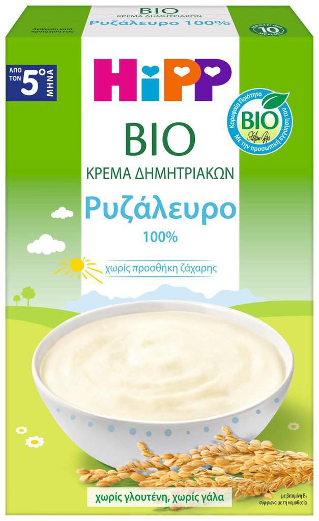 HIPP ΚΡΕΜΑ ΡΥΖΑΛΕΥΡΟ ΧΩΡΙΣ ΓΑΛΑ META ΤΟΝ 5ο ΜΗΝΑ - 200gr