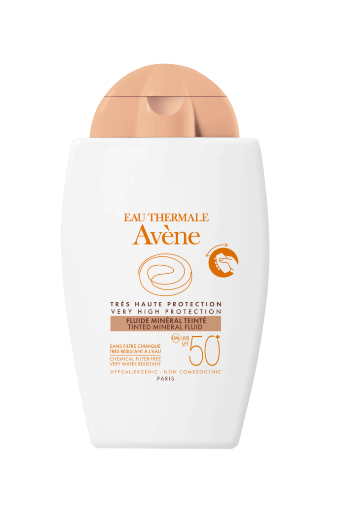 Avène - Fluide Minéral Με Χρώμα SPF 50+ Αντηλιακή κρέμα προσώπου με λεπτόρρευστη & 100% φυσικά φίλτρα - 40ml