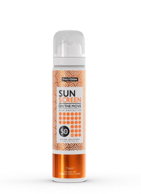 Frezyderm SUN SCREEN ON THE MOVE SPF 50 Αντηλιακό spray προσώπου 75ml