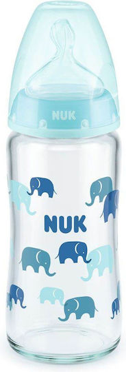 Nuk Γυάλινο Μπιμπερό First Choice Plus Temperature Control Κατά των Κολικών με Θηλή Σιλικόνης 240ml για 0-6 μηνών