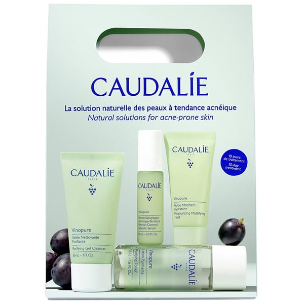 Caudalie Vinopure Starter Kit κατά των Ατελειών με Vinopure Purifying Gel Cleanser Καθαριστικό Προσώπου 30ml- Toner 50ml- Blemish Control Salicylic Serum Ορός Προσώπου 30ml & Moisturizing Mattifying Fluid Ενυδατική Κρέμα 15ml