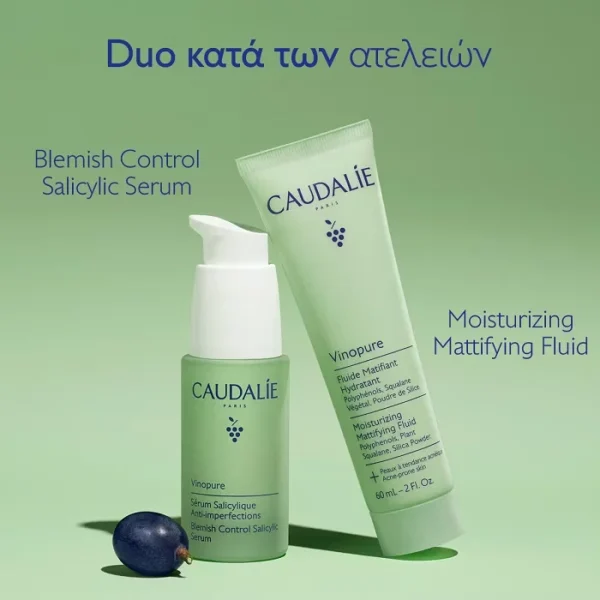 Caudalie Vinopure Moisturizing Mattifying Fluid Ενυδατική Κρέμα για Επιδερμίδες με Τάση Ακμής 60ml