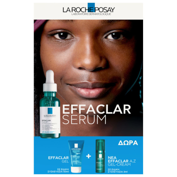 La Roche Posay Promo Effaclar Serum Ορός κατά των Eπίμονων Aτελειών 30ml & Δώρο Effaclar Gel 50ml & Effaclar A.Z Gel-Cream 3ml