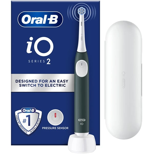 Oral B iΟ Series 2 Clean & Care Green & Travel Case Ηλεκτρική Οδοντόβουρτσα Πράσινη με Θήκη Ταξιδιού 1σετ