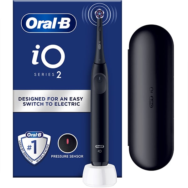 Oral B iΟ Series 2 Clean & Care & with Travel Case Ηλεκτρική Οδοντόβουρτσα με Θήκη Ταξιδιού Μαύρη 1σετ