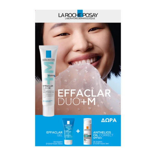 La Roche Posay Promo with Effaclar Duo+M 40ml & Effaclar Gel 50ml & Anthelios Oil Correct Spf50+ 3ml
