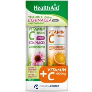 Health Aid Promo Pack Vitamin C 1000mg Echinacea Zinc 20tabs & Vitamin C 1000mg 20tabs