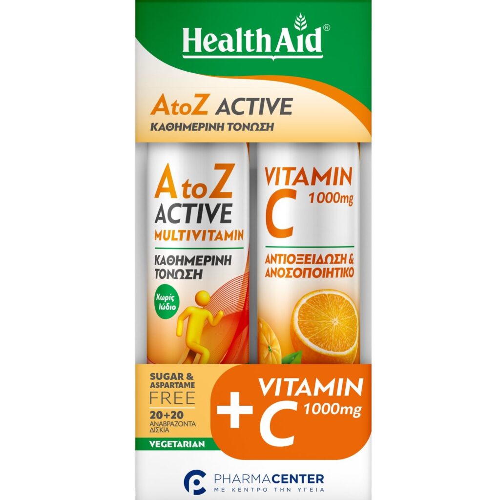 Health Aid Promo Pack A to Z Active 20tabs & Vitamin C 1000mg 20tabs