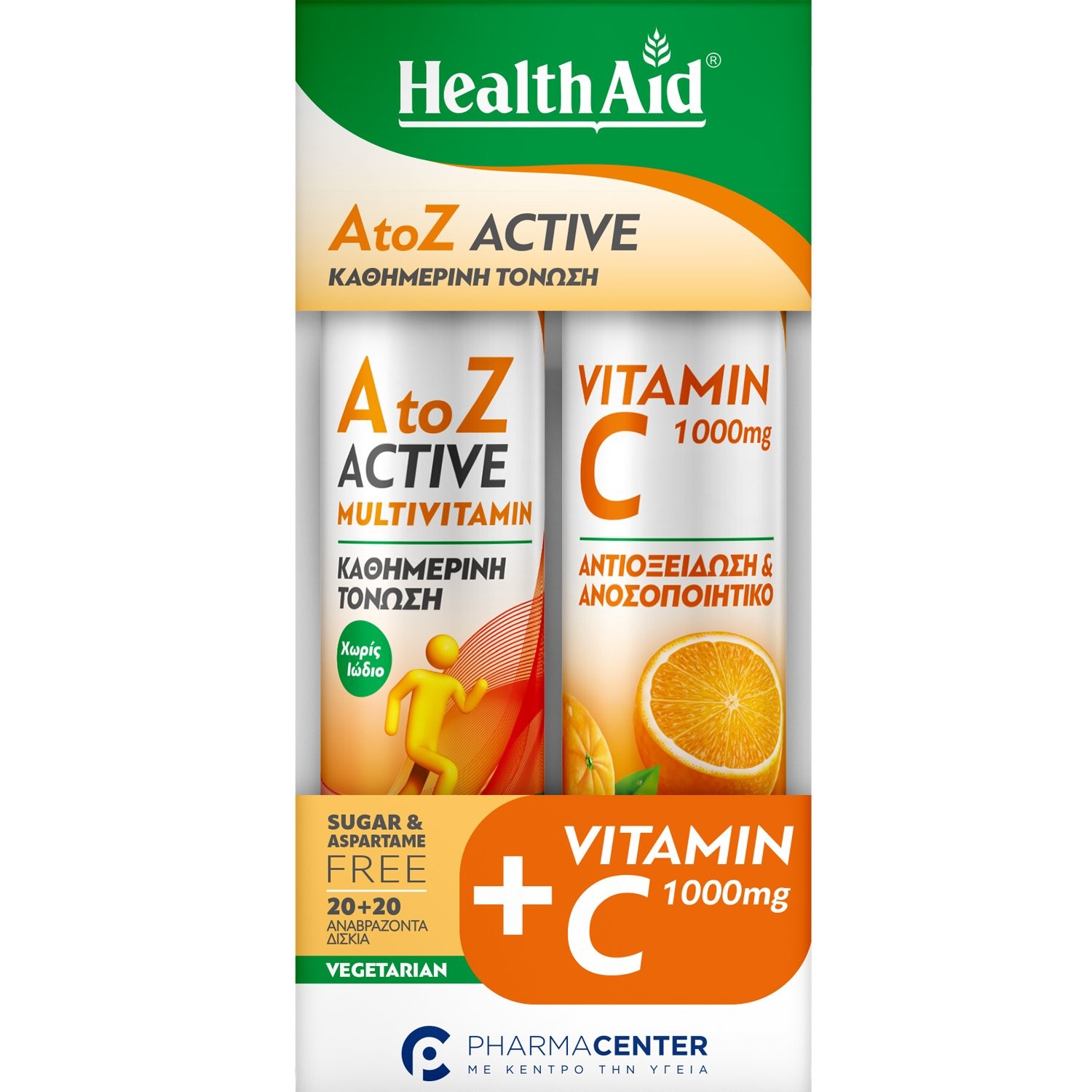 Health Aid Promo Pack A to Z Active 20tabs & Vitamin C 1000mg 20tabs