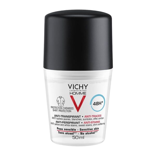 Vichy Homme Deo Anti-Stains 48h Ανδρικό Αποσμητικό Ενάντια στα Σημάδια 50ml