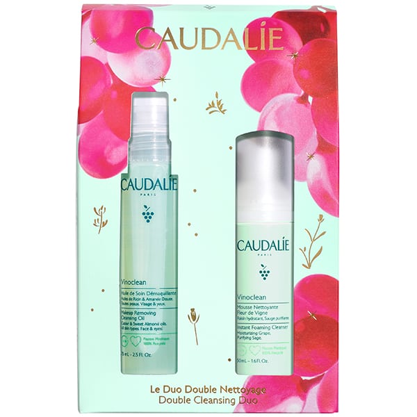 Caudalie Xmas Promo Double Cleansing Duo Vinoclean Λάδι Καθαρισμού Προσώπου & Ντεμακιγιάζ-75ml & Δώρο Απαλός Αφρός Καθαρισμού Προσώπου-50ml