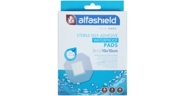 Alfashield Αδιάβροχα Επιθέματα αυτοκόλλητα 10X10cm 5τμχ