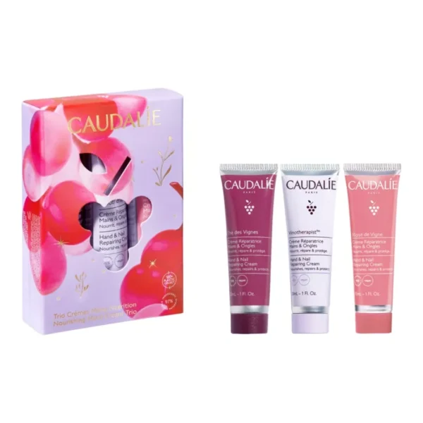 Caudalie Xmas Promo Nourishing Hand Cream Trio Vinotherapist Κρέμα Χεριών & Νυχιών-30ml&The des Vignes Κρέμα Χεριών & Νυχιών-30ml & Rose de Vigne Κρέμα Χεριών & Νυχιών-30ml