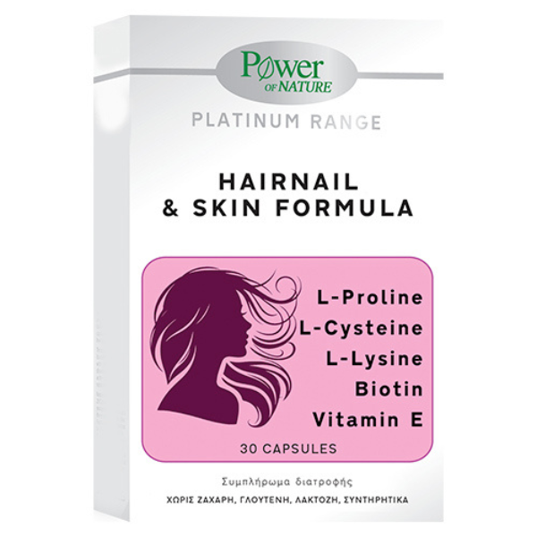 Power of Nature Platinum Range Hairnail & Skin Formula 30caps
