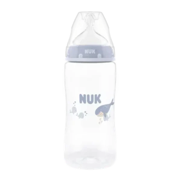 NUK First Choice Μπιμπερό Πλαστικό Με Δείκτη Ελέγχου Θερμοκρασίας 3m+ 300ml Χρώμα Μπλε 1τμχ
