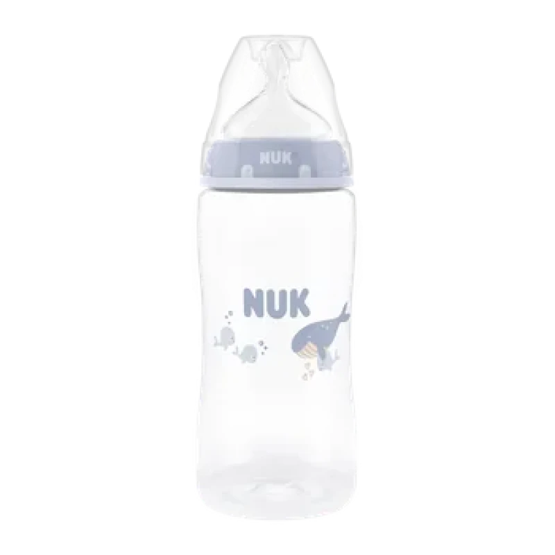 NUK First Choice Μπιμπερό Πλαστικό Με Δείκτη Ελέγχου Θερμοκρασίας 3m+ 300ml Χρώμα Μπλε 1τμχ