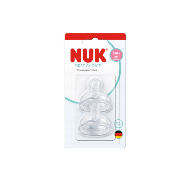 Θηλές Σιλικόνης First Choice Με Έλεγχο Ροής 6m+ Flow Control 2τμχ Nuk