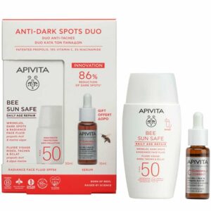 Apivita Promo Anti-Dark Spots Duo Bee Sun Safe Daily Age Repair Dry Touch Λεπτόρευστη Κρέμα Προσώπου κατά των Πανάδων & Ρυτίδων SPF50 50ml & Δώρο C15 Propolis Correct Serum Αντιρυτιδικός & Αντιοξειδωτικός Ορός Λάμψης 10ml