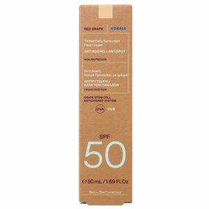 Korres Red Grape Tinted Daily Sunscreen Face Cream SPF50 Κόκκινο Σταφύλι Αντηλιακή Κρέμα Προσώπου με Χρώμα 50ml