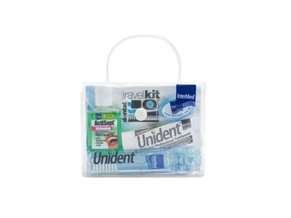 Intermed Unident Travel Kit με Whitening Toothpaste 10ml & Antisept Whitening 20ml & Οδοντόβουρτσα με Μεσοδόντιο Βουρτσάκι 1τεμ