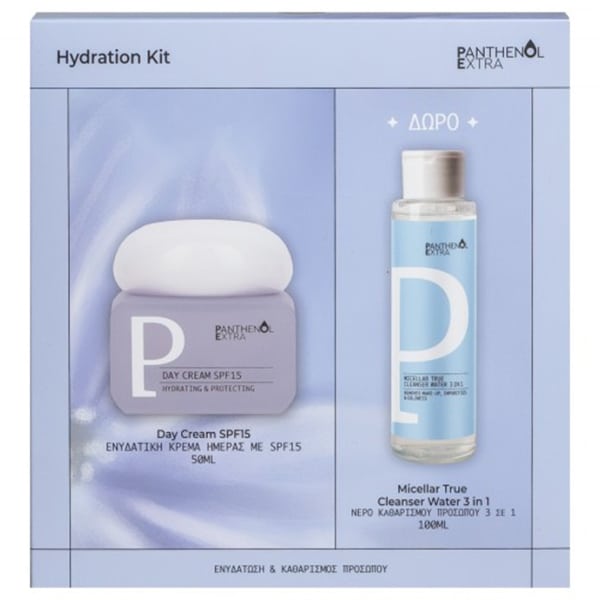 Panthenol Extra Promo Hydration Kit Κρέμα Ημέρας SPF15 50ml & Micellar True Νερό Καθαρισμού Προσώπου 3σε1 100ml